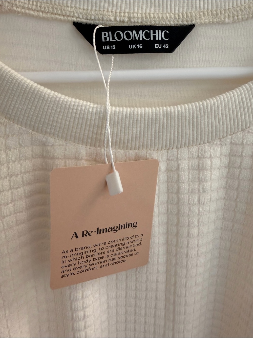 NWT BloomChic Boho Waffle Knit Crochet Lace Sweater Cream - Size 12 - NEW - Picture 2 of 3